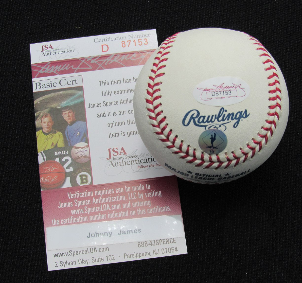 Johnny James Signed/Auto Yankees 100th OML Baseball JSA Inscr 186884