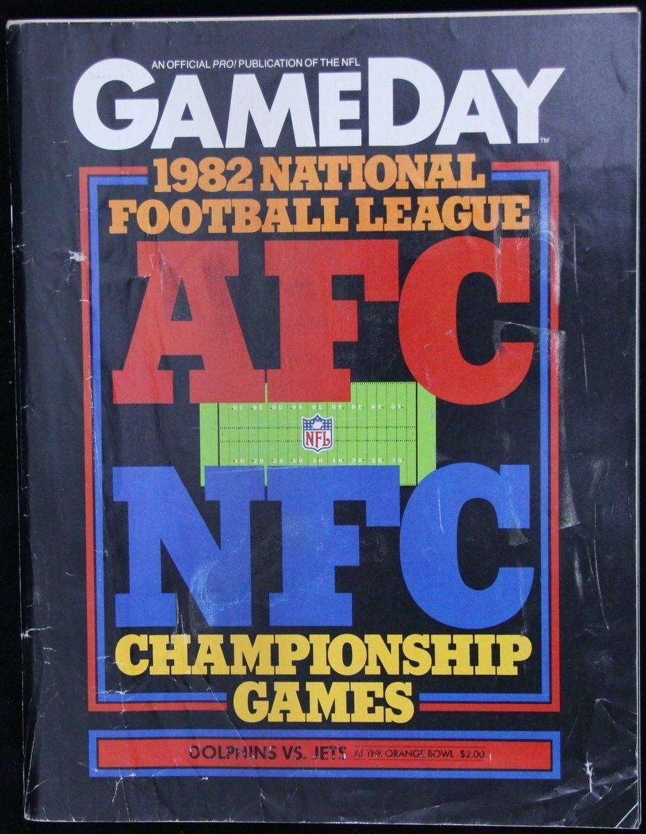 1982 NFL Gameday Program Dolphins vs. Jets AFC Championship Game 127622