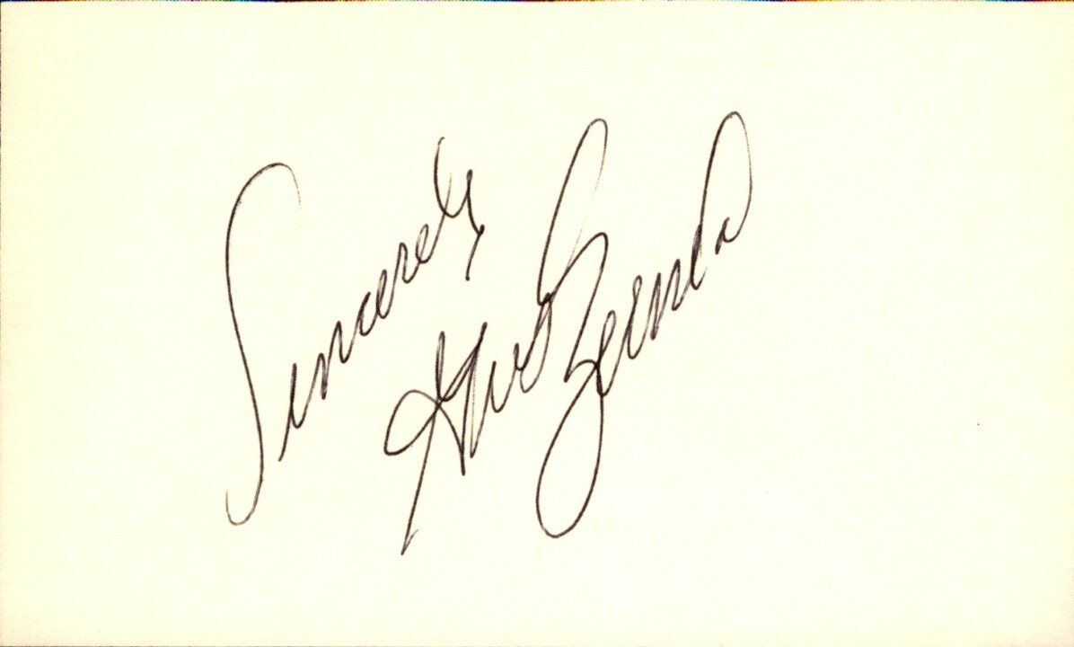 Gus Zernial Athletics d.2011 Signed/Autographed 3x5 Index Card 162520