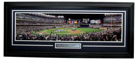 New York Yankees 2009 WS Champs Unsigned 10x36 Panarama Photo Framed 148036