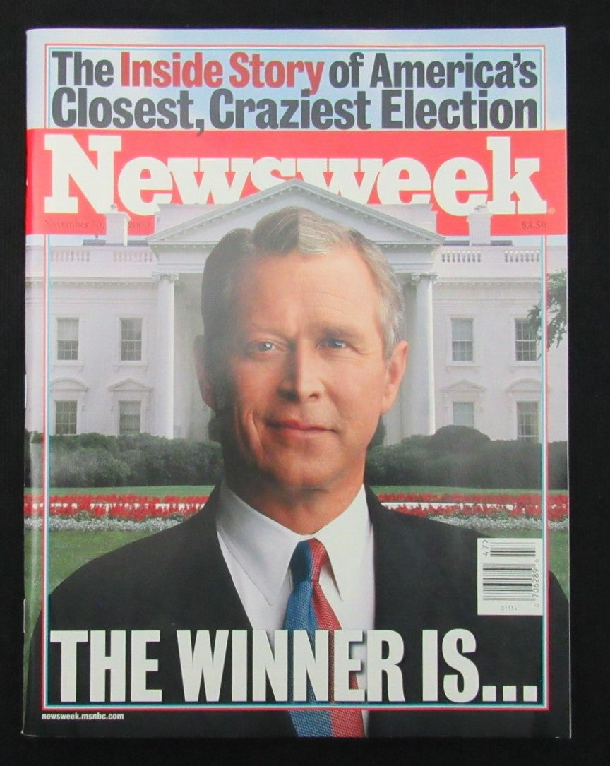 November 20, 2000 Newsweek Magazine Newstand NO LABEL Gore/Bush 187394