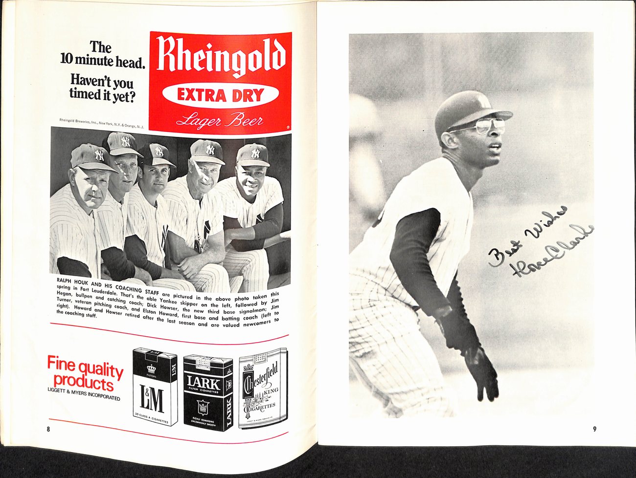 1969 Yankees vs. Oakland A's Scorecard & Program Thurman Munson Debut 183849