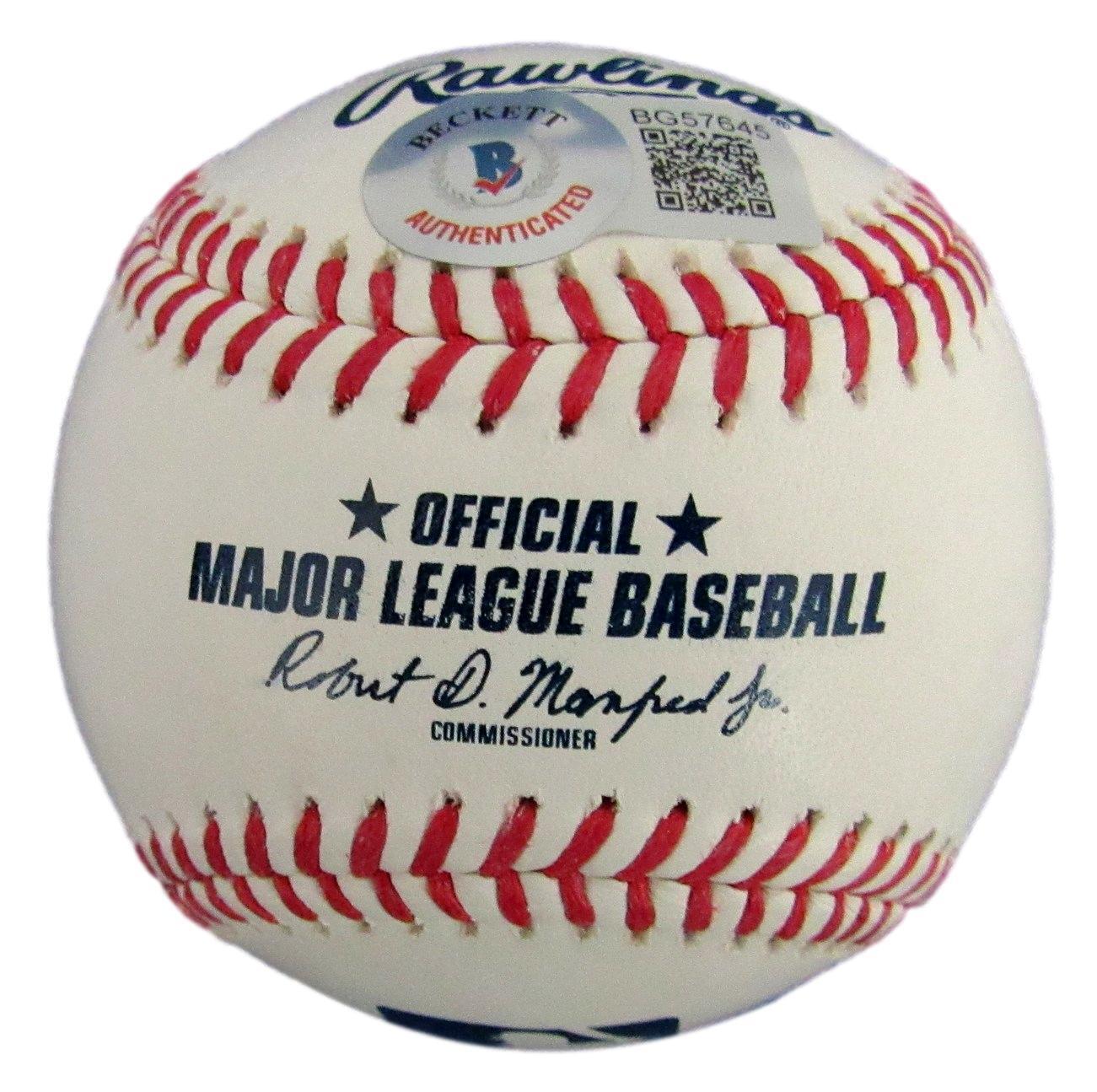 Mike Mussina HOF Autographed Rawlings OML Baseball Baltimore Orioles Beckett