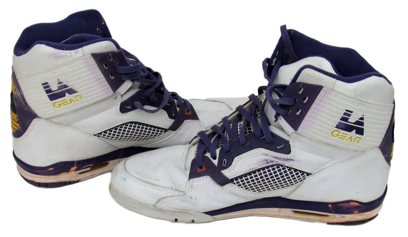 1990 Karl Malone Utah Jazz Signed Game Worn Sneakers Shoes LA Gear RARE 154711