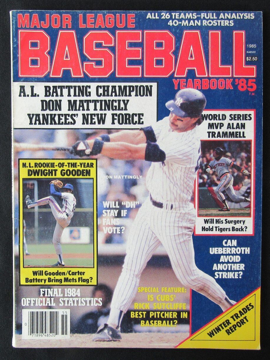 1985 Major League Baseball Magazine Yearbook Don Mattingly on Cover