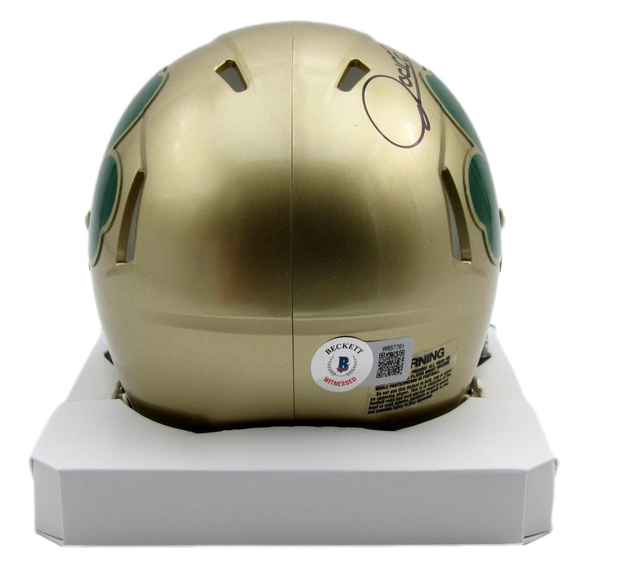 Rocket Ismail Autographed Speed Mini Helmet Notre Dame Clover Beckett 181124