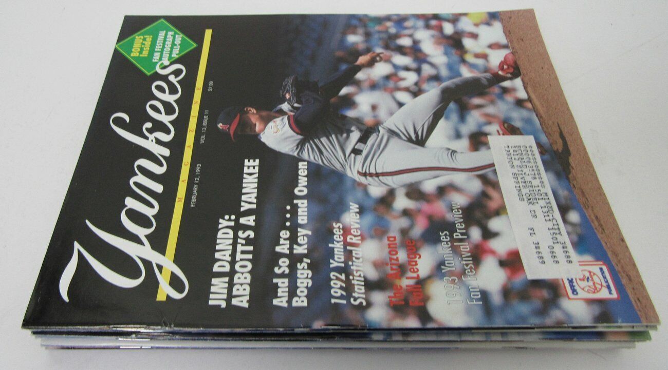 Lot of 9 1993 New York Yankees Magazines Jim Abbott 153179