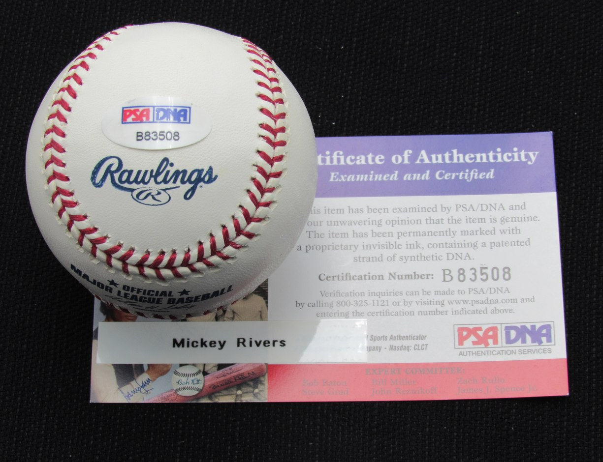 Mickey Rivers Signed/Auto Yankees 100th OML Baseball PSA/DNA 187004