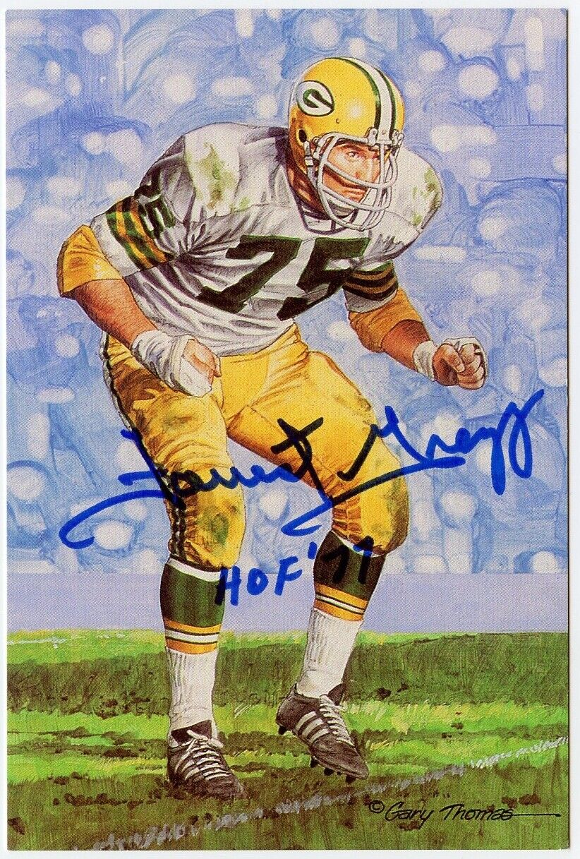 Forrest Gregg Signed Goal Line Art GLAC Postcard w/HOF Packers PSA/DNA 160093