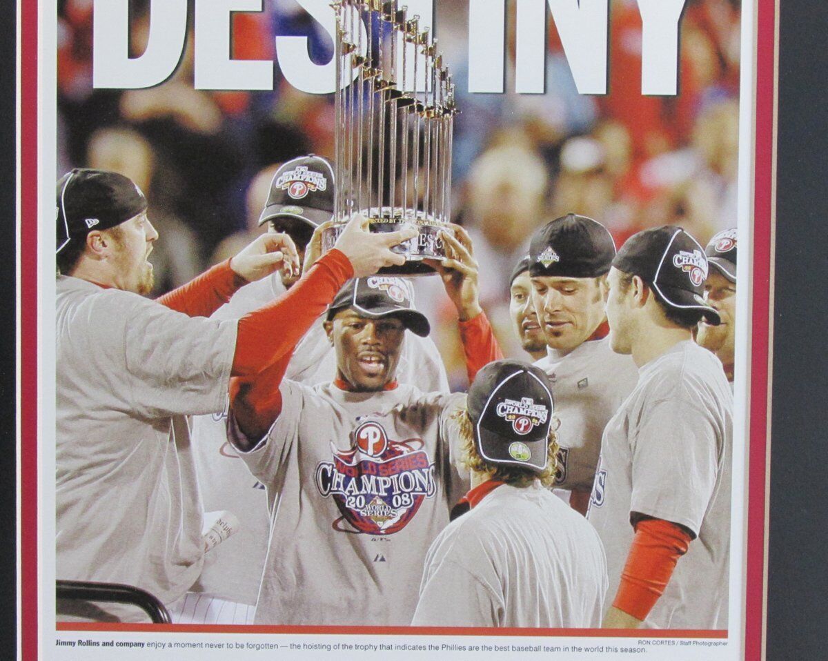 2008 Philadelphia Inquirer "Destiny" Phillies WS Champs Framed Newspaper 136620