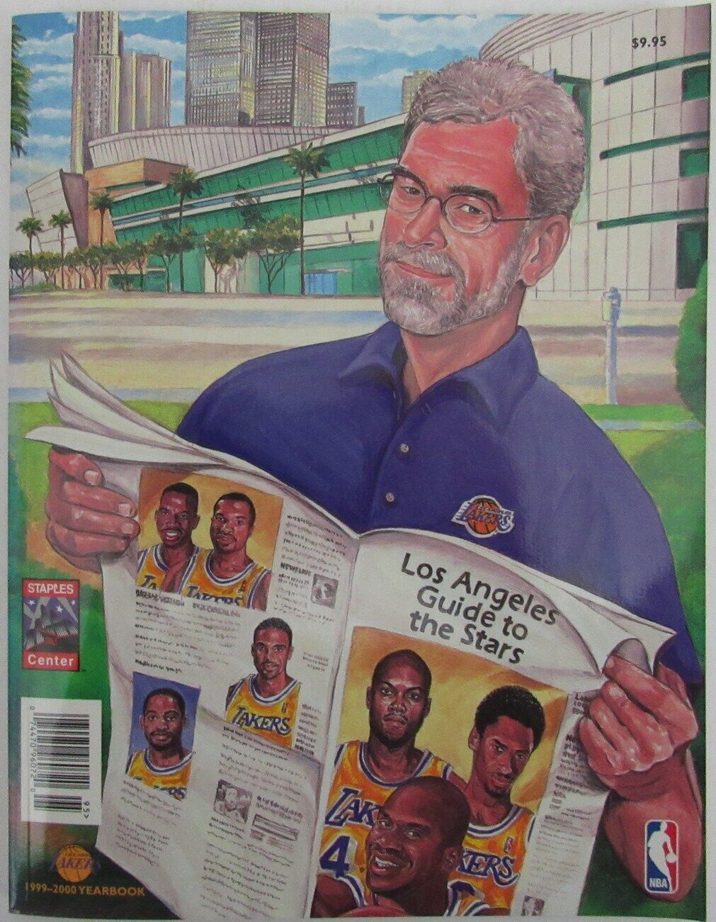 1999-2000 Los Angeles Lakers Yearbook Kobe, Shaq, Jackson 1st NBA Title 165082