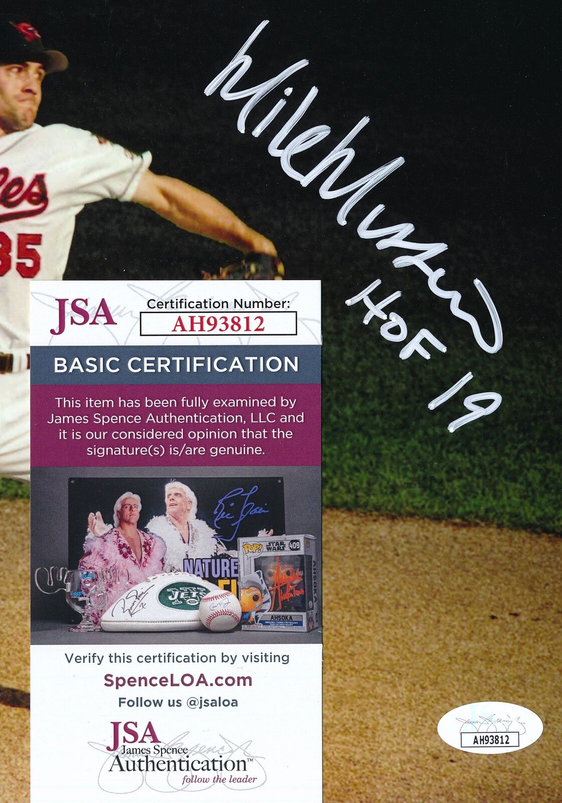 Mike Mussina HOF Autographed/Inscr 8x10 Photo Baltimore Orioles JSA 176959