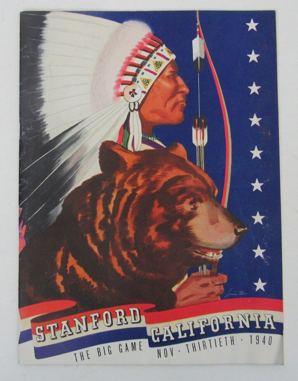1940 Stanford vs. California College Football Game Program 151849