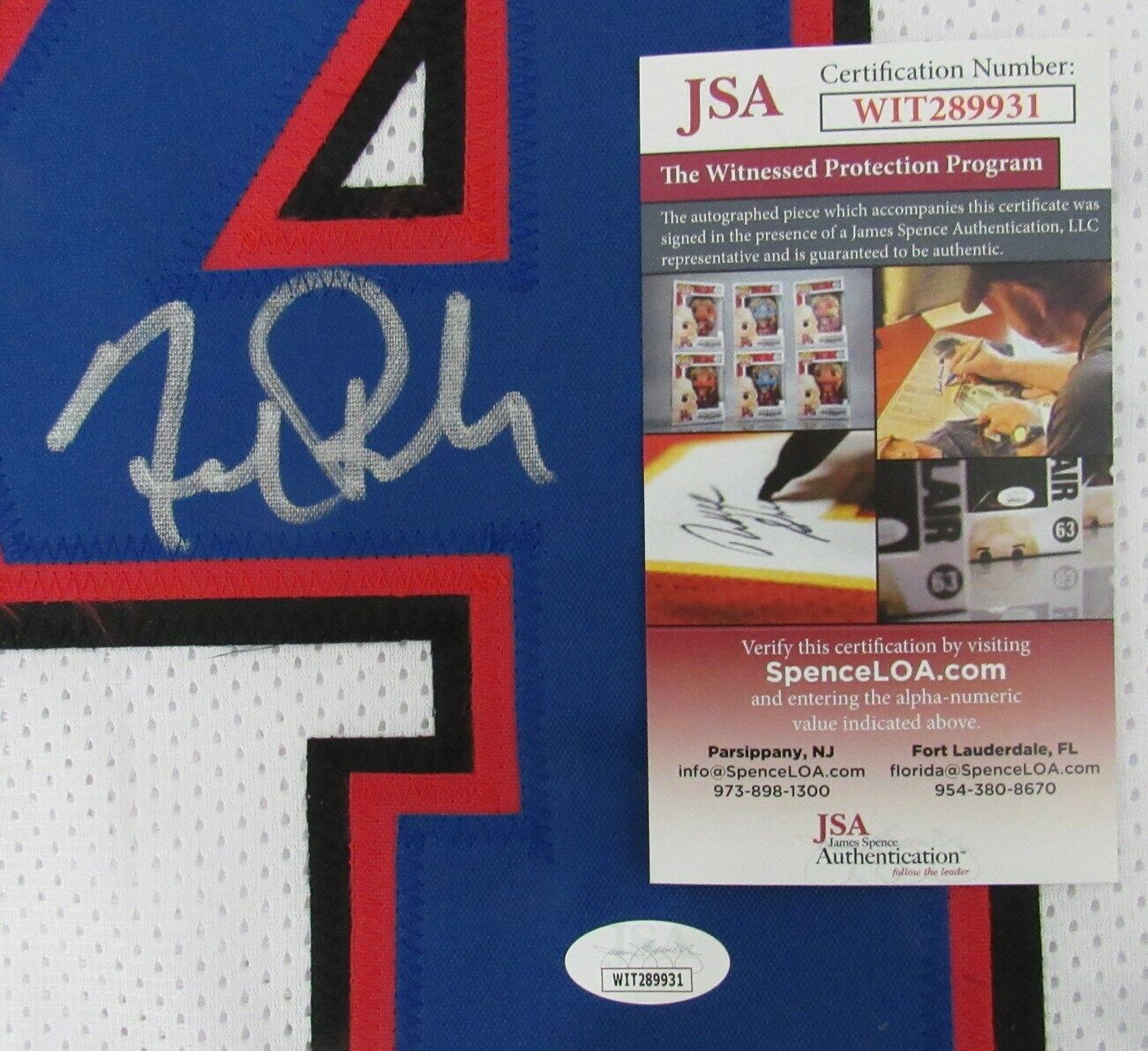 Frank Reich Signed/Autographed Bills Custom Football Jersey JSA 160011
