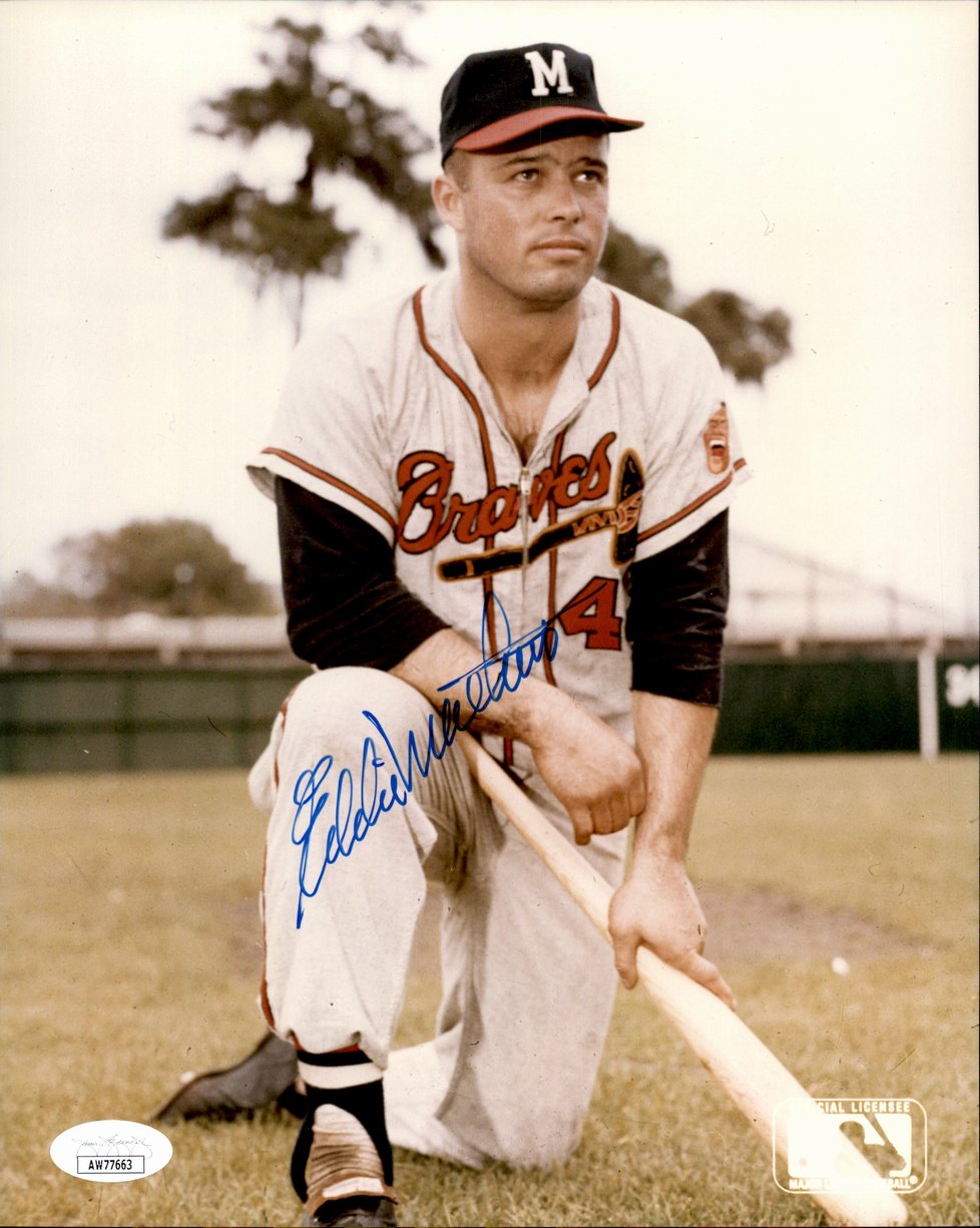 Eddie Mathews HOF Signed/Autographed 8x10 Photo Milwaukee Braves JSA 191328