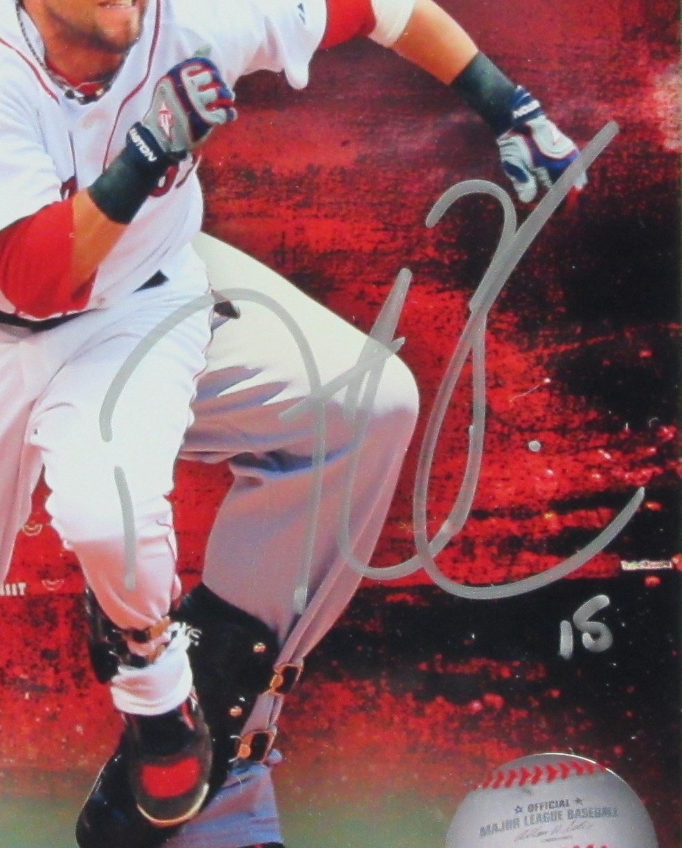 Dustin Pedroia Autographed 8x10 Photo Boston Red Sox Framed Beckett 188966