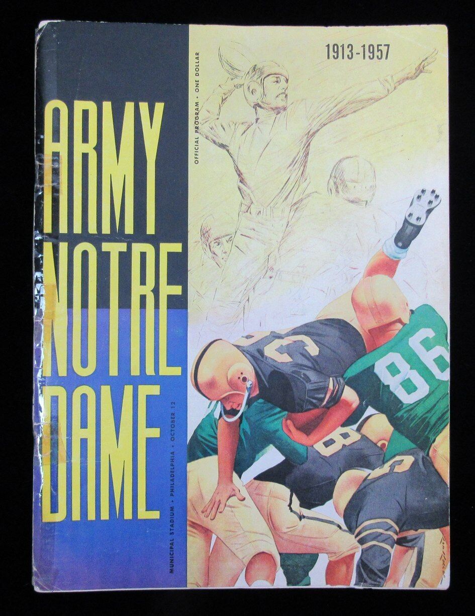 October 12, 1957 Army vs. Notre Dame College Football Game Program