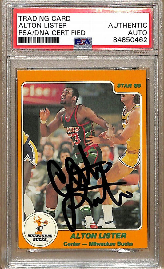 1984-85 Star Company #132 Alton Lister Bucks Signed/Auto Card PSA/DNA 179100