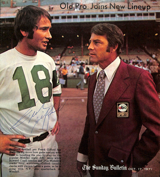 Frank Gifford New York Giants HOF  Signed/Auto 7.5x8.5 Magazine Cut 189492