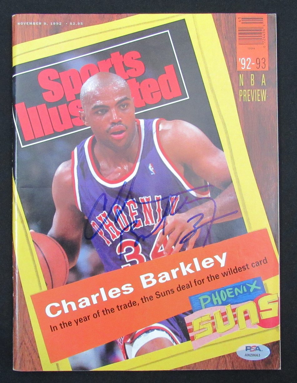 Charles Barkley Signed/Auto 11/9/92 Sports Illustrated Magazine PSA/DNA 185618