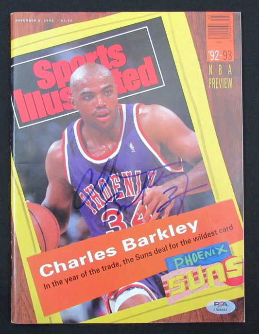 Charles Barkley Signed/Auto 11/9/92 Sports Illustrated Magazine PSA/DNA 185618