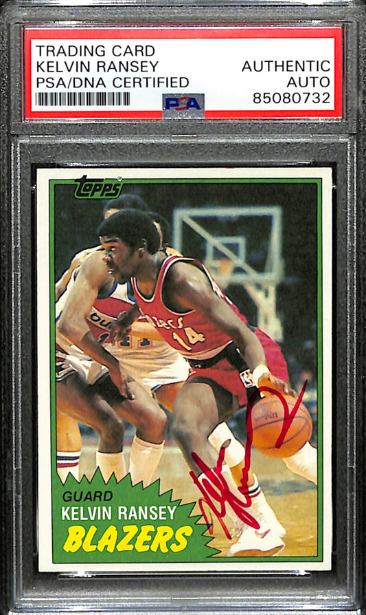 Kelvin Ransey Signed 1981 Topps Card #88 Portland Trail Blazers PSA/DNA 185744