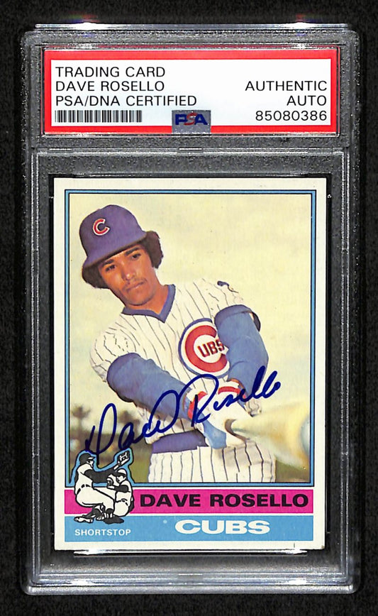 Dave Rosello Signed 1976 Topps Card #546 Chicago Cubs PSA/DNA 184418