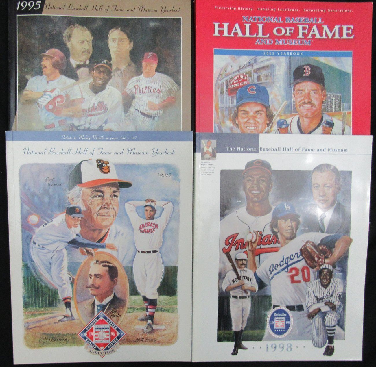 Lot of 9 MLB Hall of Fame Induction Programs 1995-2005 Schmidt/ Weaver