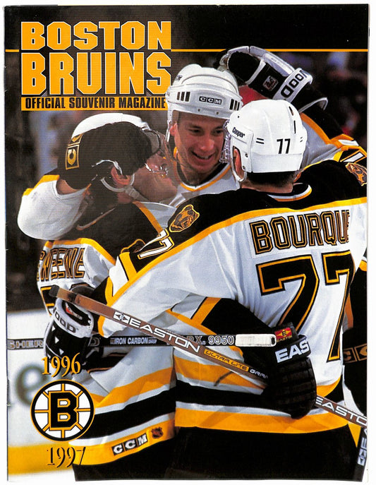 1996-97  Boston Bruins Official Souvenir Magazine Program Bourque Cover 182021