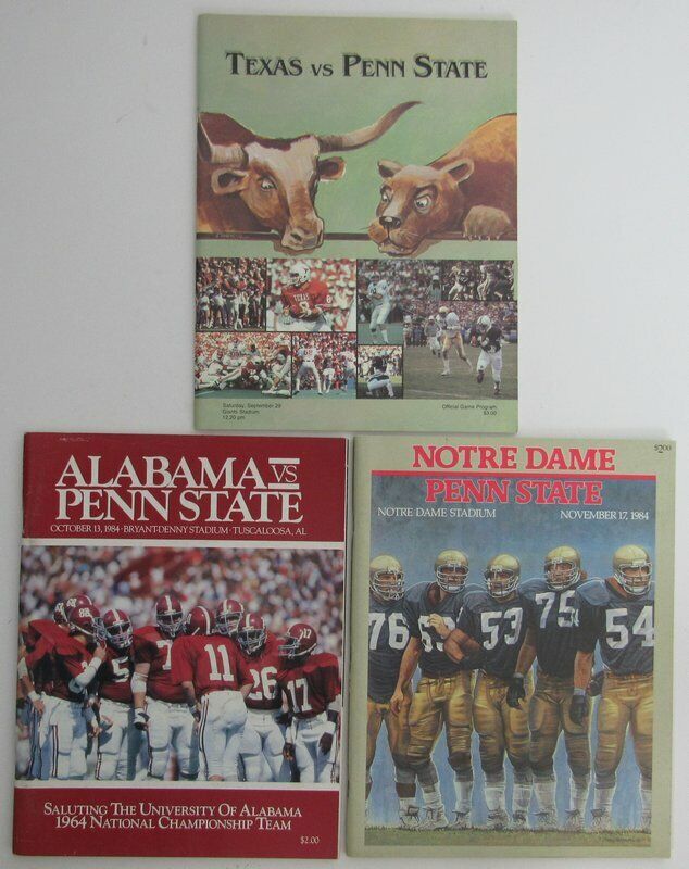 Lot of 9 1984 Penn State Nittany Lions Football Programs 138660