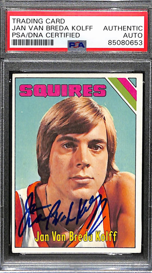 Jan van Breda Kolff Signed 1975-76 Topps Rookie Card #307 Squires PSA/DNA 184826