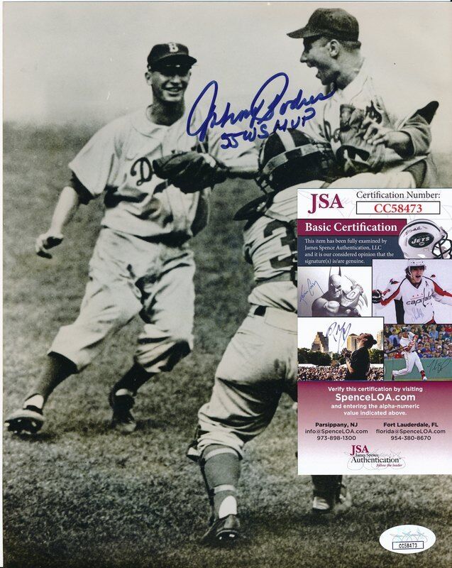 Johnny Podres Brooklyn Dodgers Signed/Inscribed 8x10 B/W Photo JSA 140995