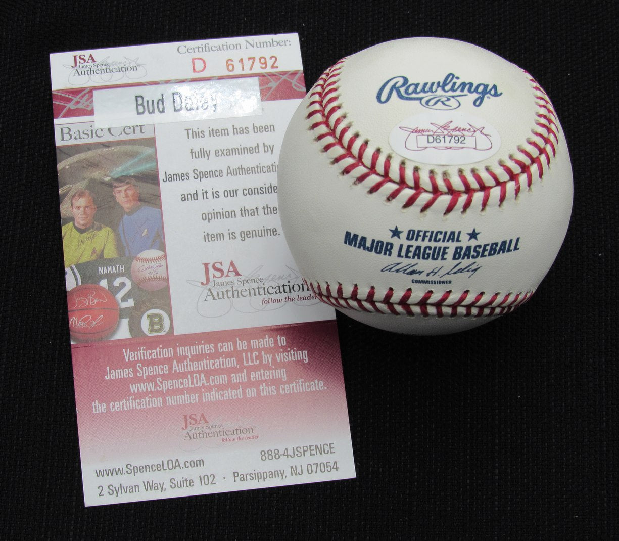 Bud Daley Signed/Auto Yankees 100th OML Baseball JSA Inscr 186623