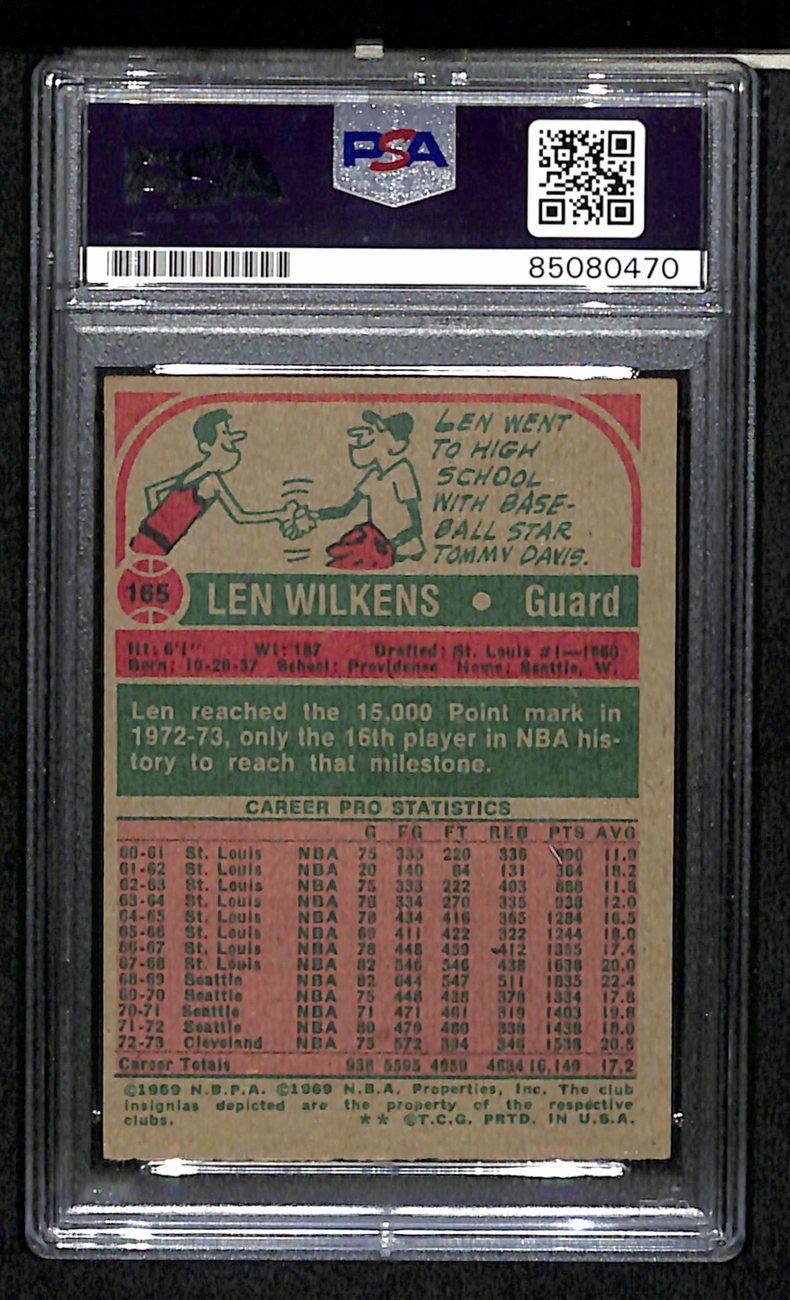 Len Wilkens HOF Signed/Auto 1973-74 Topps Card #165 Cavaliers PSA/DNA 185439