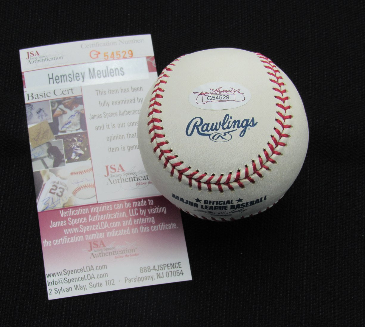 Hensley Bam Bam Meulens Signed/Auto Yankees 100th OML Baseball JSA Inscr 186949