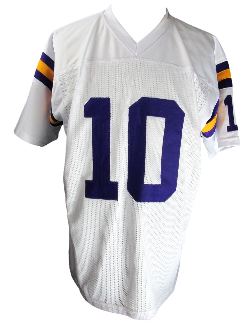Fran Tarkenton HOF Signed/Inscr Vikings Custom Football Jersey Beckett 159304
