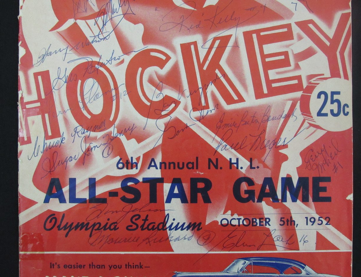 October 5, 1952 NHL All-Star Game Program Multi-Signed by 21 Players JSA 190764