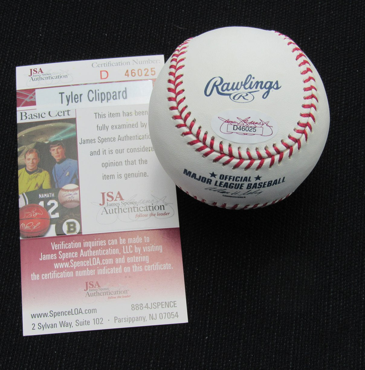 Tyler Clippard Signed/Auto Yankees 100th OML Baseball JSA Inscr 186865