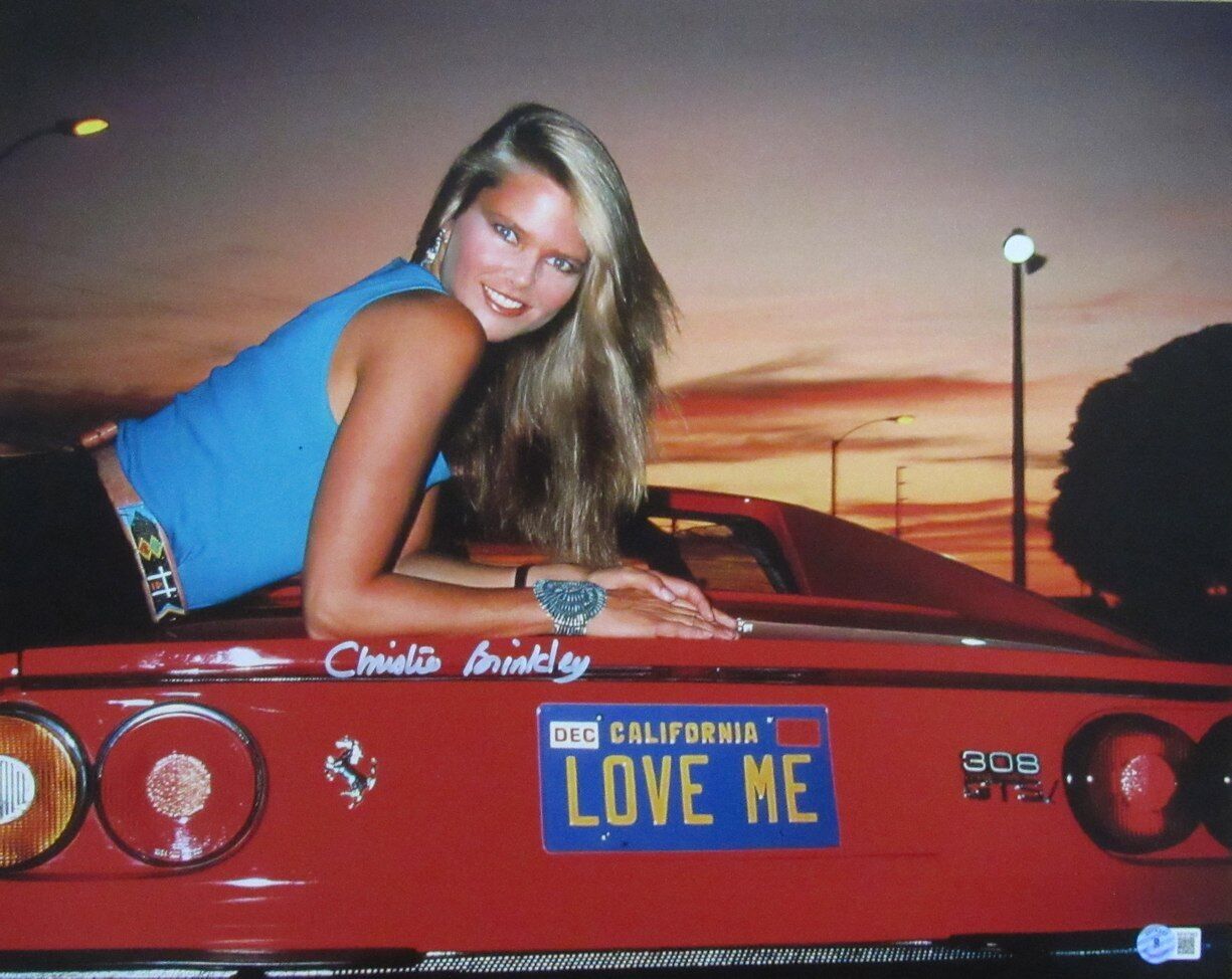 Christie Brinkley Autographed 16x20 Photo Vacation Ferrari Love Me Beckett