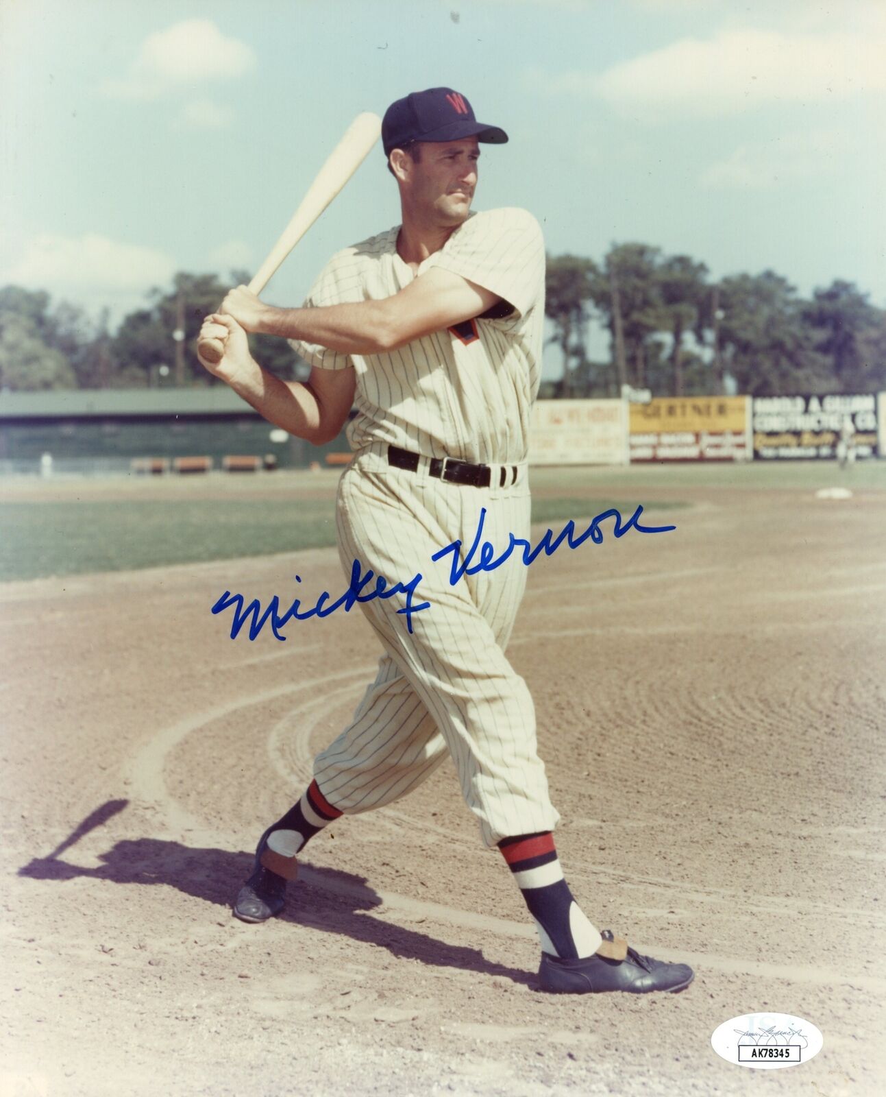 Mickey Vernon Autographed 8x10 Photo Washington Senators JSA 180880