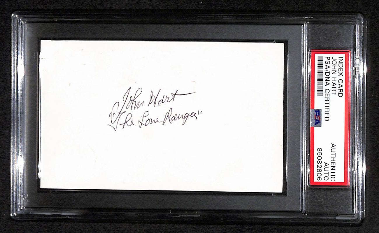 John Hart Signed/Inscribed 3x5 Index Card "The Lone Ranger" PSA/DNA 183952