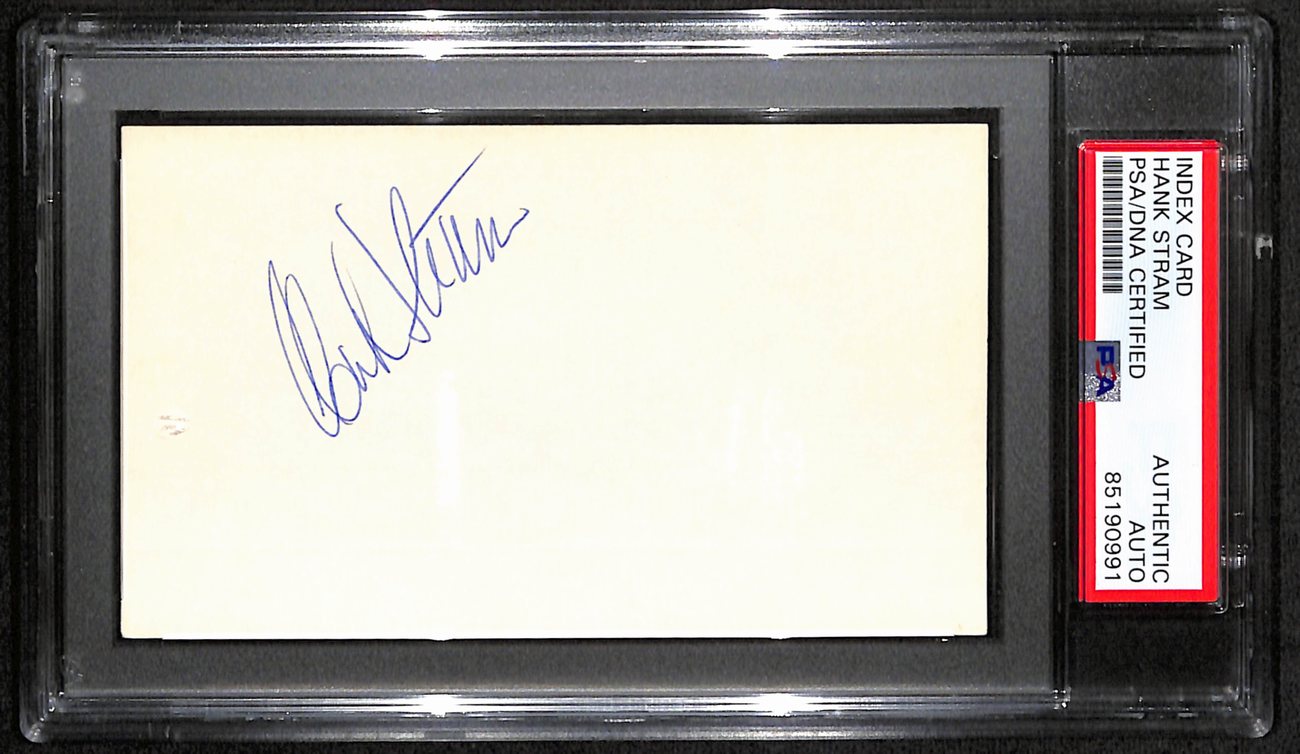 Hank Stram HOF Signed/Auto 3x5 Index Card New Orleans Saints PSA/DNA 187476