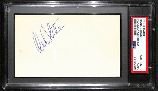 Hank Stram HOF Signed/Auto 3x5 Index Card New Orleans Saints PSA/DNA 187476