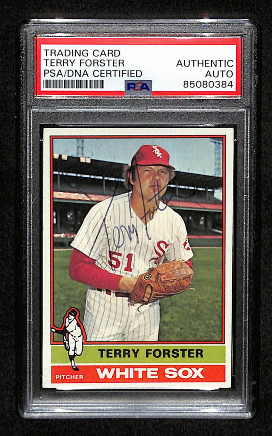 Terry Forster Signed 1976 Topps Card #437 Chicago White Sox PSA/DNA 184428