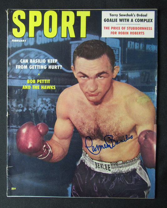 Carmen Basilio Signed February 1958 SPORT Magazine Boxing Champ JSA 187274