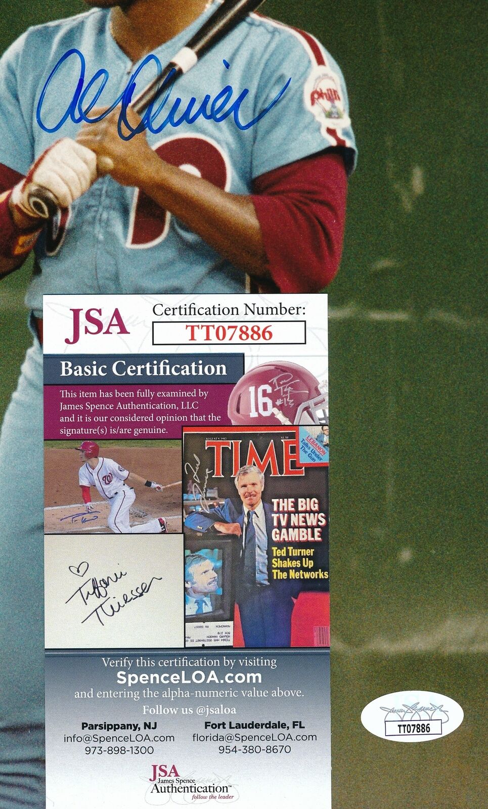 Al Oliver Philadelphia Phillies Signed/Autographed 8x10 Photo JSA 165040