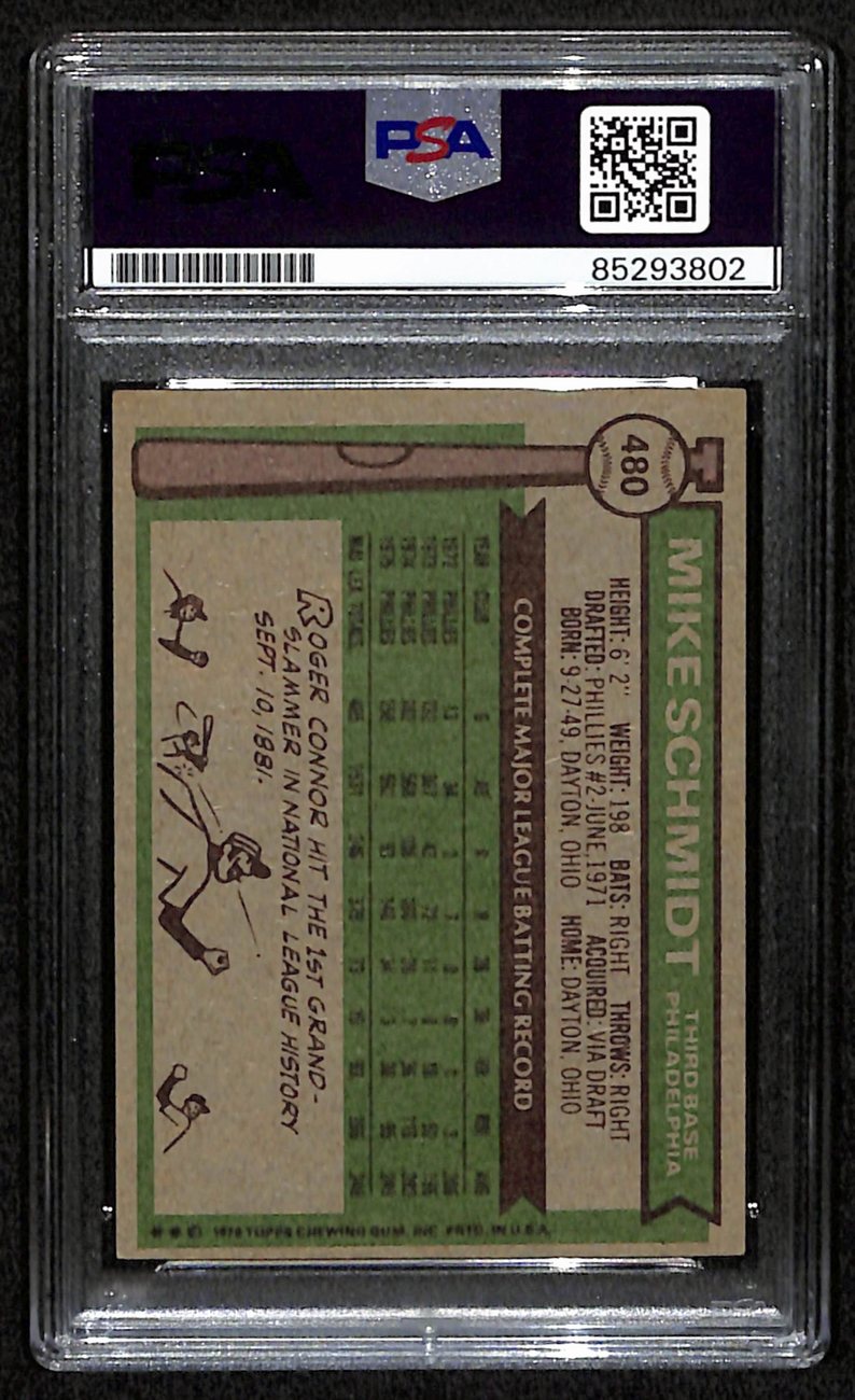 Mike Schmidt HOF Signed/Autographed 1976 Topps Card #480 Phillies PSA/DNA 190641