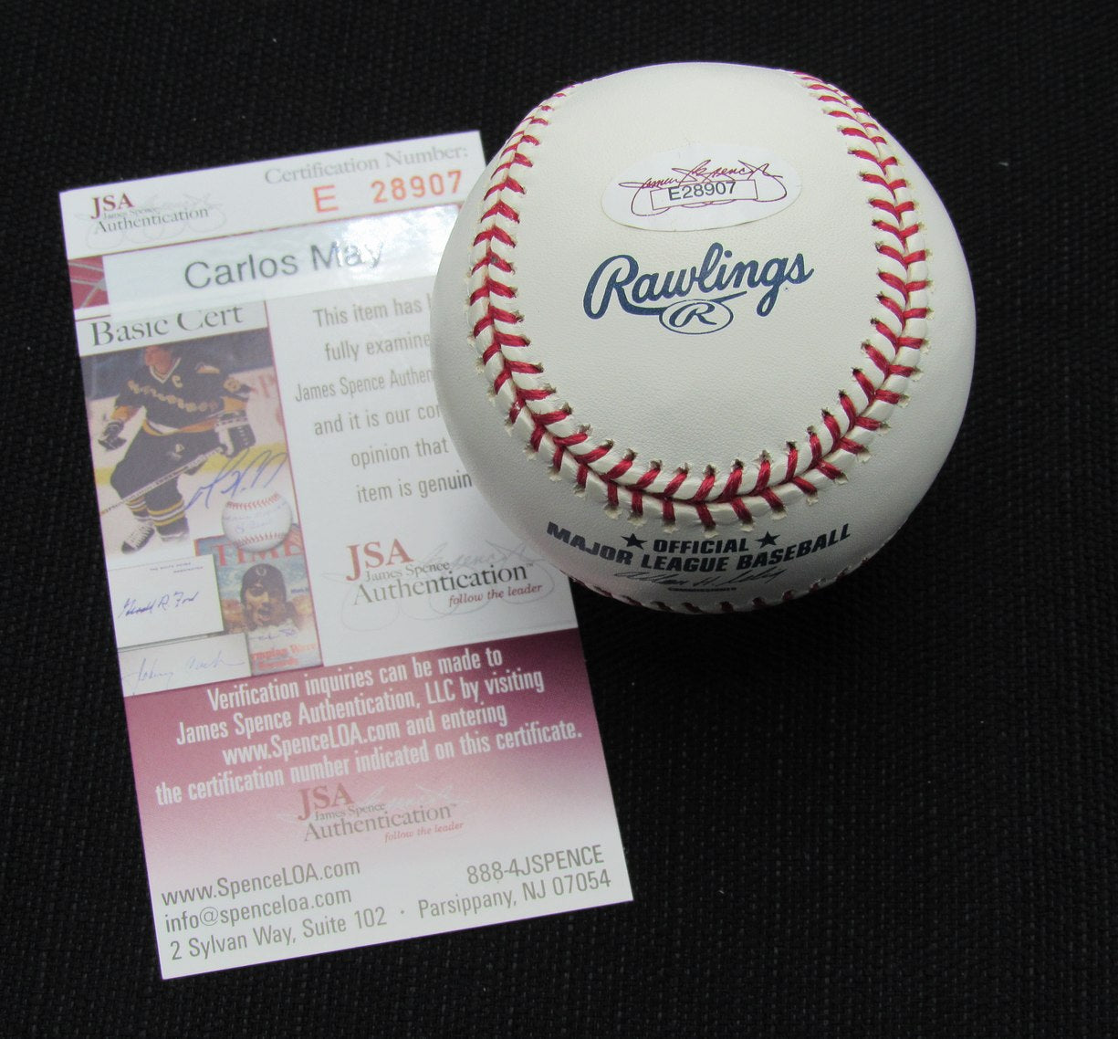 Carlos May Signed/Auto Yankees 100th OML Baseball JSA Inscr 186617