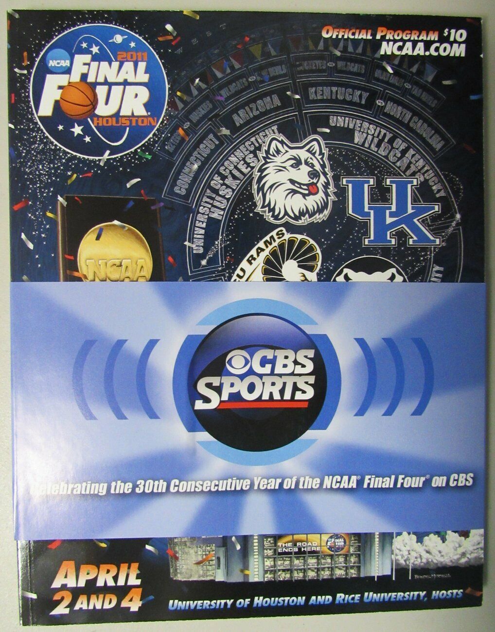 2011 NCAA Men's BKB Final Four Program Connecticut Huskies Champs 153410