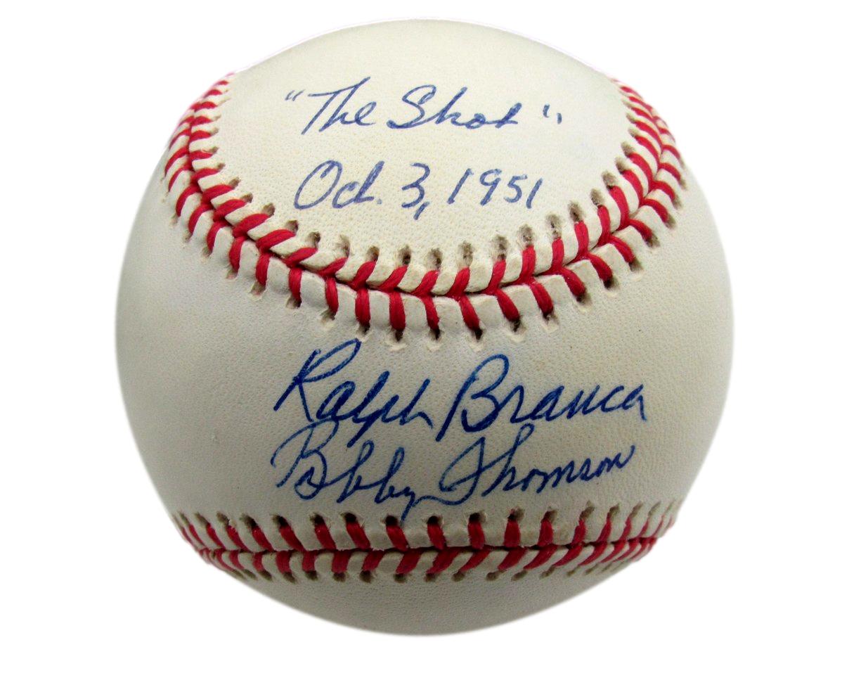 Ralph Branca/Bobby Thomson Dual-Signed/Inscribed ONL Baseball JSA 190021